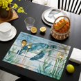 thumbnail image 3 of Coastal Turtle Placemats Set of 12, Nautical Ocean Shells Seaweeds Starfish Placemats for Dining Table, Place Mats for Kitchen Tabletop, Waterproof Wipeable Dining Table Mats Set, 3 of 9