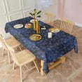 thumbnail image 3 of Dark Blue Christmas Snowflake Pattern Rectangle Tablecloth 60"x120",Waterproof Polyester Rectangle Table Cloth, Wipeable Spillproof Polyester Tablecloth for Dining, Camping, Indoor and Outdoor, 3 of 6