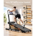 thumbnail image 2 of 40% Incline Folding Treadmill for Home, 3.0HP Motor&7-Layer Shock,Portable Walking Pad with Elevated Dual Handle Bar 350LB Capacity, Black, 2 of 7