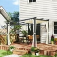 thumbnail image 2 of Outsunny 10' x 10' Metal Pergola w/ Retractable Canopy Roof, Beige, 2 of 10