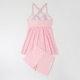 thumbnail image 5 of Uaswgudfs Women's Breezy One-Piece Swimsuit with Adjustable Crisscross Straps & Sheer Mesh Skirt Overlay, Lightweight Pink 4XL, 5 of 8