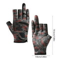 thumbnail image 3 of Fishing Gloves Half Finger Camouflage | Non Slip Silicone Grip | Breathable Sun Protection | Outdoor Cycling Tying Lures | Polyester | 1 Pair | 19.8x10cm | Summer Use, 3 of 6