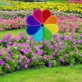 thumbnail image 6 of 4-Pack Reflective Pinwheel Wind Spinners | 30cm Diameter Bird Deterrent Garden Decor | Waterproof PVC Windmill with 28-Inch Stake for Outdoor Patio & Yard Decoration, 6 of 7