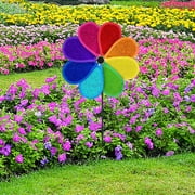 Garden Pinwheels, 4 Pack Reflective Windmill Decorations with Bird Scaring Design and Easy Assembly, Outdoor Yard Decor for Patio Garden Balcony Flower Bed Vegetable Garden