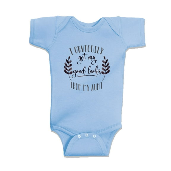 NanyCraft's I Obviously get my good looks from My Auntie Baby Boy Bodysuit