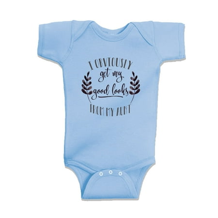 

NanyCraft s I Obviously get my good looks from My Auntie Baby Boy Bodysuit