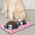 thumbnail image 2 of Dog Food Mats for Floors, Absorbent and Quick-Drying Pet Cat Food Mat,Anti-Fouling and Easy-to-Clean Pet Feeding Mat,Dog Bowl Mat for Messy Drinking Water Bowls.12 x20,Pink Heart, 2 of 6