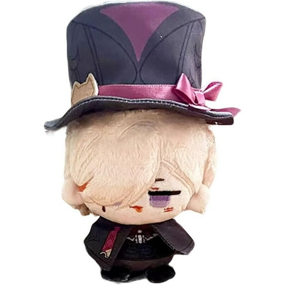 Anime Plush Keychain for Backpack, 4" Cute Chibi Plush Figure, Furina Lyney Neuvillette Stuffed Toys Bag Charm Xmas Birthday Gift Plush for Fans (Lyney)