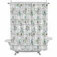 thumbnail image 2 of Summer Daisy Shower Curtain for Bathroom Decor, Eucalyptus Leaves Flower White Wood Grain Waterproof Fabric Shower Curtain, 66"x72" Set with 12 Hooks, 2 of 9