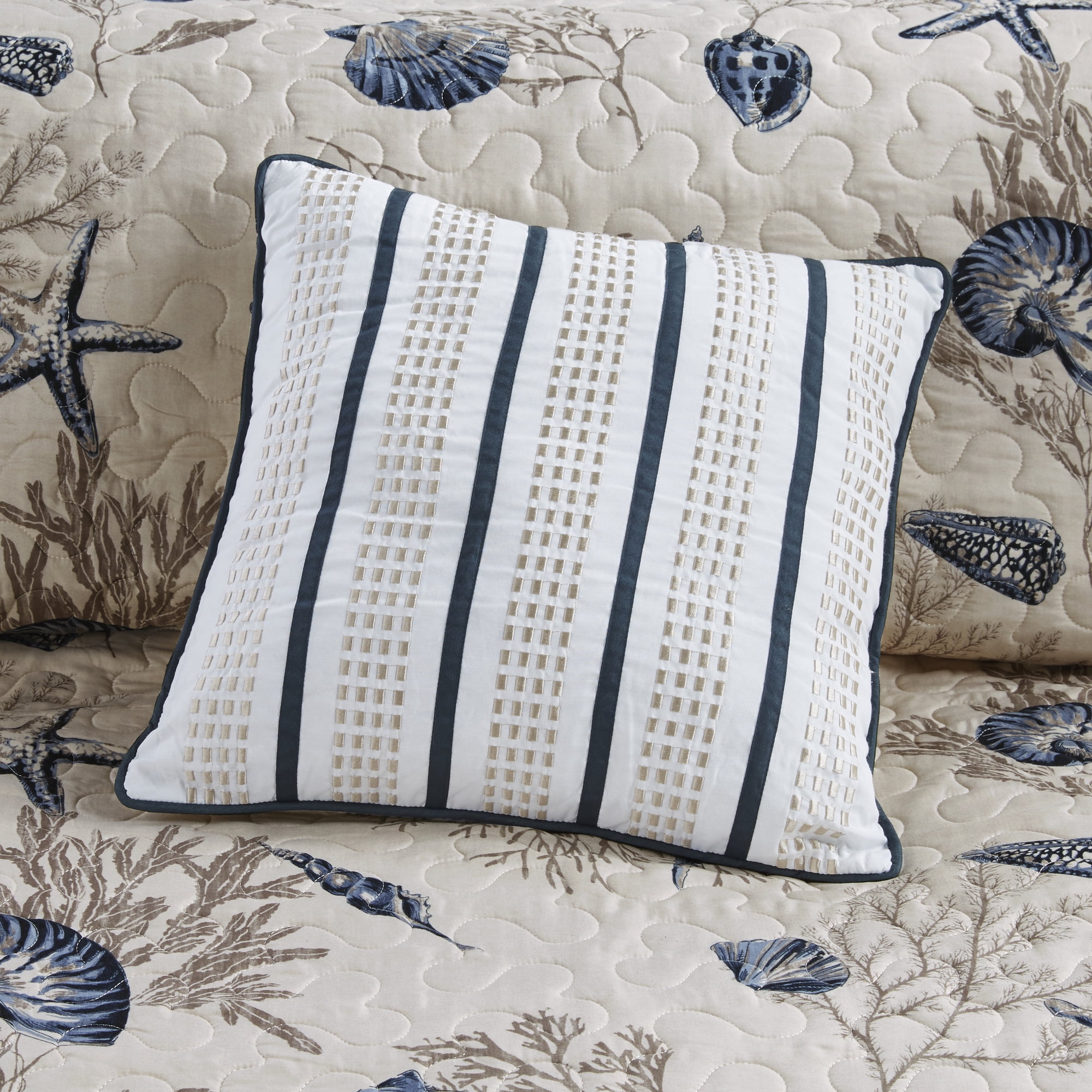 Home EssenceLuxury Coastal 5 Piece Twin/Twin-XL Quilt Set