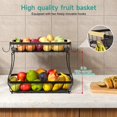 thumbnail image 2 of Cesta de frutas Sevenblue 2025 Pro de 2 niveles con perchas para plátanos, 2 of 7