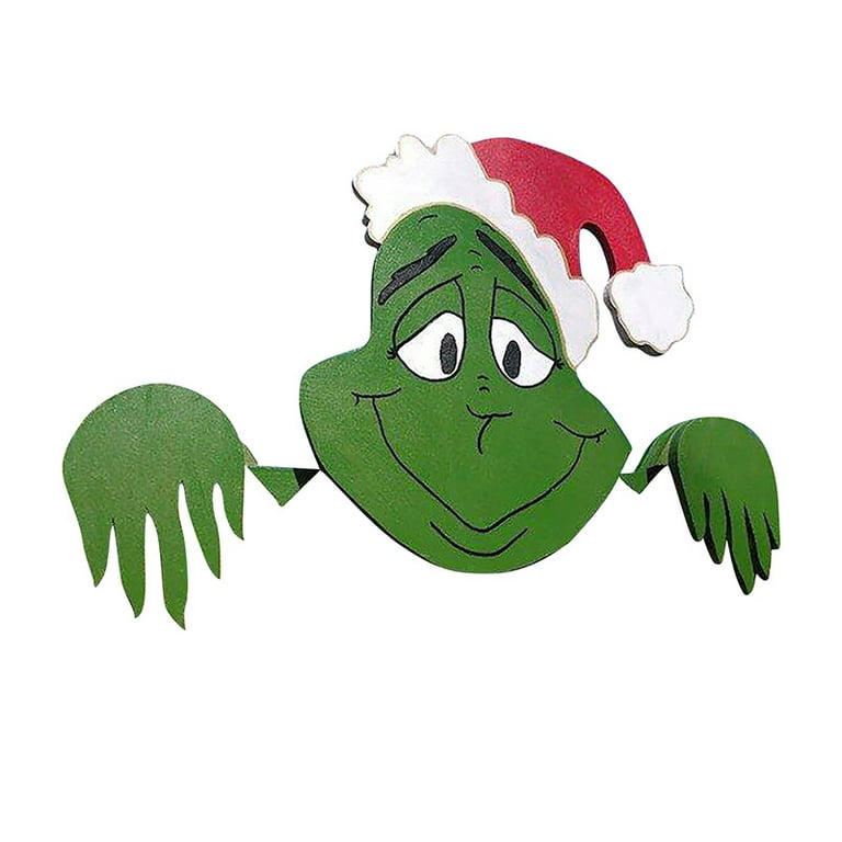Outdoor Christmas Grinch Decorative Fence Sign Home Decor, Size: Style 6