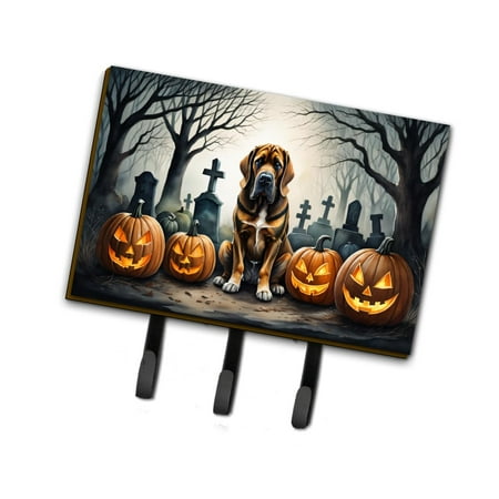 Bloodhound Spooky Halloween Leash or Key Holder 6 in x 9 in
