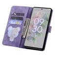 thumbnail image 6 of SaniMore Magnetic Wallet Case for Google Pixel 7 [RFID Blocking] Card Holder, Cartoon Embossing PU Leather Kickstand & Wrist Strap Shockproof Shell for Google Pixel 7 Girls Women, Purple, 6 of 6