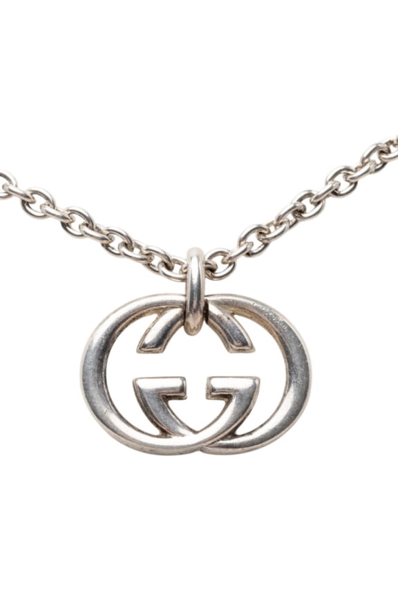 Pre-Owned Gucci Interlocking G Chain Pendant Necklace, SV925 Silver, Women's GUCCI