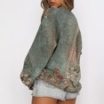 thumbnail image 2 of Gibobby Sudadera sin capucha y ocio Sudadera de manga larga con estampado de mujer Cómodo cuello redondo Loose Fit Pollover Fall Tops (Verde, XL), 2 of 4