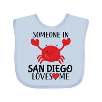 Inktastic Someone in San Diego Loves Me Gift Boys or Girls Baby Bib