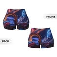 thumbnail image 5 of Picia Futuristic Bar Space View Printed Workout Shorts for Women Seamless Scrunch Butt Lifting High Waisted Yoga Gym Booty Running Moisture-wicking Short Pants-, 5 of 9