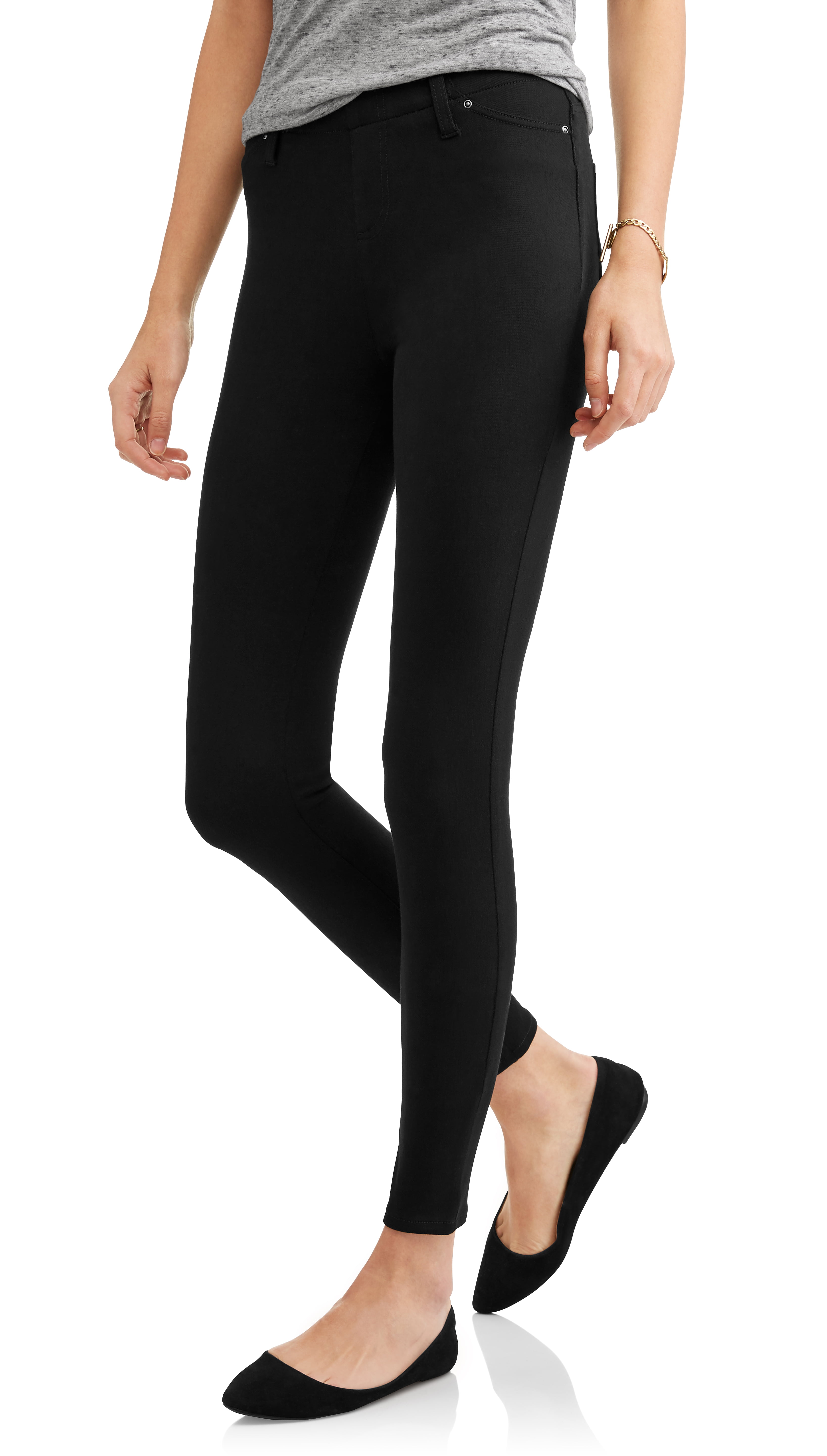 Time and Tru TT3010003001F Women's High Rise Jeggings, Black Soot