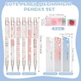 thumbnail image 2 of WuPing 30 Pcs Pink Peach Mechanical Pencils Set:  12 Mechanical Pencils, 6 Erasers, 12 Tube HB Refill (0.5mm) (Pen Barrel Patterns are Random), 2 of 6