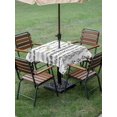 thumbnail image 4 of Outdoor Tablecloths with Umbrella Hole & Zipper, Black Botanical 54x54 Inch Square Tablecloths, Modern Farmhouse Tropical Leaves Waterproof Table Cloth, Patio/Pool/Picnic Table Covers, 4 of 8