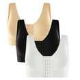 Women Front Closure Plus Size Bra Post Surgery Compression Everyday Bras for Mastectomy Support