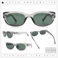 thumbnail image 2 of Mod Fashion Bevel Oval Rectangle Subtle Horn Rim Plastic Sunglasses Slate - Green, 2 of 8