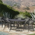 thumbnail image 2 of Noble House Aloha 7 Piece Traditional Wicker Oval Patio Dining Set in Brown, 2 of 3