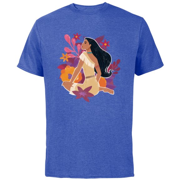 Disney Princess Pocahontas in the Flowers - Short Sleeve Cotton T-Shirt for Adults - Customized-Royal Heather