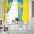 thumbnail image 5 of Fsddascl Jellyfish Blue Blackout Curtains for Bedroom/Living Room, Thermal Insulated Kitchen Curtains, Boho Tropical Yellow Stripe Summer Abstract Grommet Darkening Window Treatment Drapes 52"x63"x2, 5 of 6