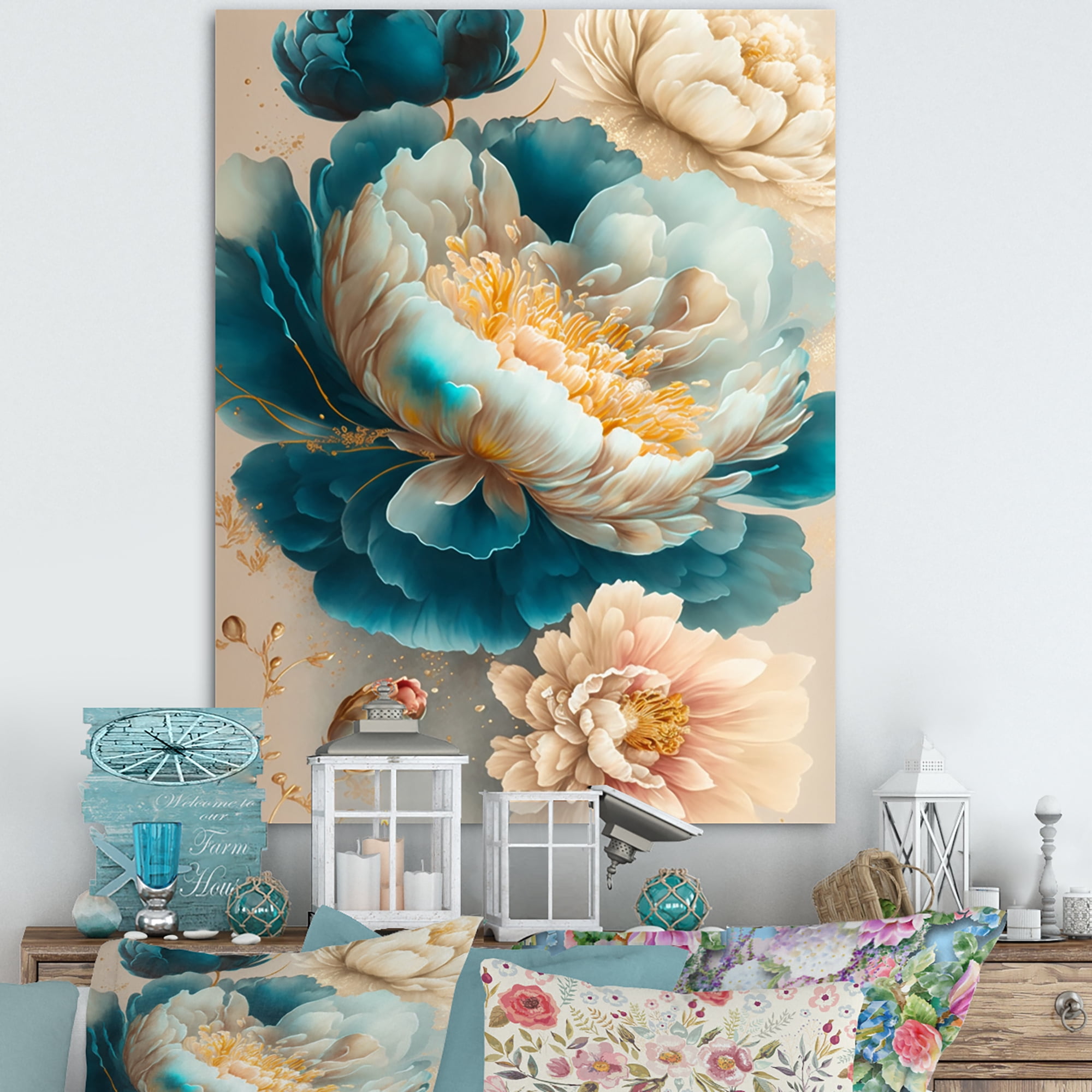Designart Vibrant Floral Bunch III Canvas Wall Art