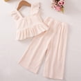 thumbnail image 6 of Bovxnpu Girls Summer Clothing Sets Striped Sleeveless V-neck Kids Breathable Casual Top and Pants Outfit Set, 6 of 8