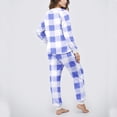 thumbnail image 6 of HUJlwoi Womens Fleece Pajama Sets Fluffy Warm Sherpa Plaid Pj Set Cozy Thermal Loungewear Plush Sleepwear Two Piece Set, 6 of 6