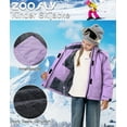 thumbnail image 5 of Lavenicole Kids Girls Winter Ski Jacket Fleece Lined Windproof Waterproof Jackets Removable Hood, 5 of 7