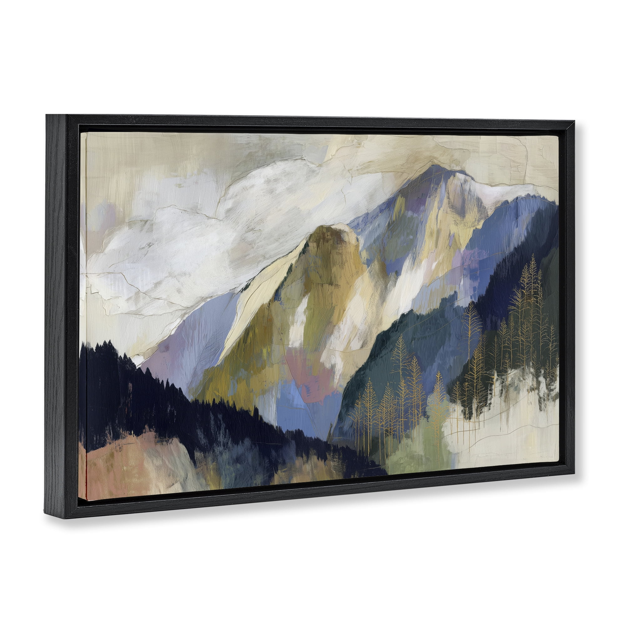 Stupell Industries Mountain Forest Landscape Black Framed Floater Canvas Wall Art, design by Chromatic Storm Studio