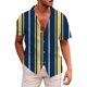 thumbnail image 1 of Camisas Oversize Hombre Camisa de Hombre Camisa de Manga Corta con Botones Camisa Informal con Estampado de Playa de Verano a para Hombre Top (Blue, M), 1 of 5