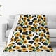 thumbnail image 1 of Fotbe Cute Cow Print Sunflower C Manta de Franela Acolchonada con Estampado, Súper Suave y Esponjosa, Extra Grande para Sofá, Cama, Uso Todo el Año-60"x50", 1 of 7