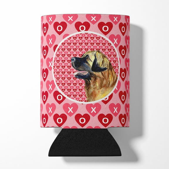 Leonberger Hearts Love and Valentines Day Portrait Can or Bottle Hugger