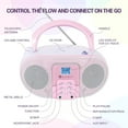 thumbnail image 3 of singing wood Macarons Portable CD Player, Bluetooth Boombox with AM FM Radio, LCD, Aux-in, Headphone Jack, AC/Battery - Rose, 3 of 7