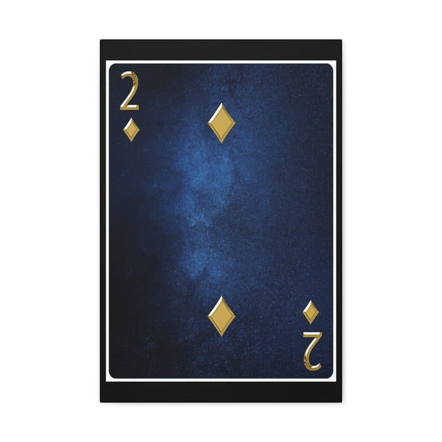 Two Of Diamonds Space Background Playing Card Canvas Wall Art for Home Decor Ready-to-Hang