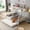 Brown+White, variant on Harper & Bright Designs Twin Over Full Metal Bunk Bed with Trundle, Metal Bunk Bed Frame with 2 - Side Ladder and Full-Length Guardrail for Bedroom, White & Brown