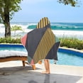 thumbnail image 3 of Yayeee Kids Hooded Towels Toddler Soft Absorbent Beach Bathing Wrap 50" x 23.5", Green Geometric, 3 of 5
