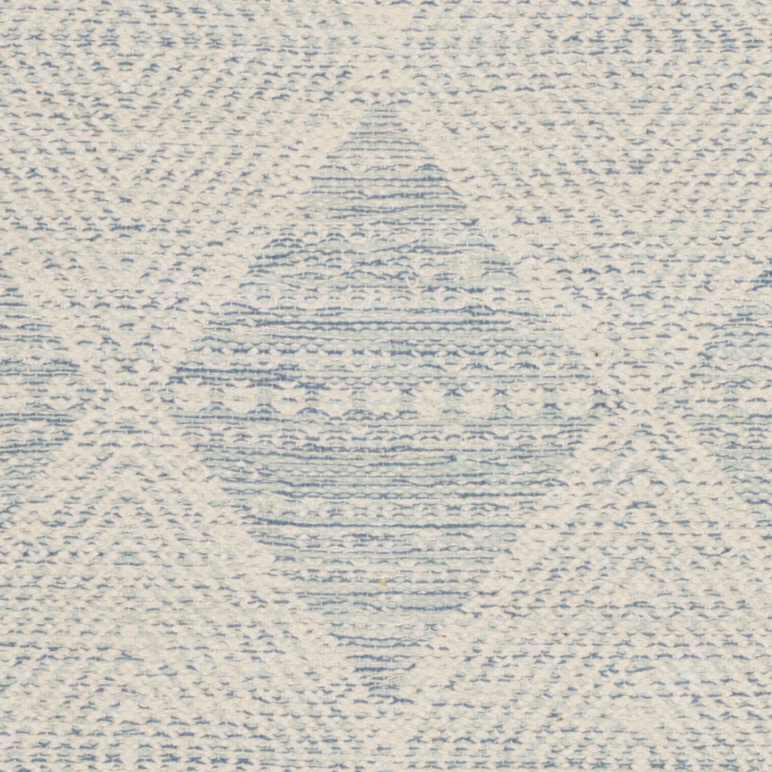 SAFAVIEH Montauk Caleb Geometric Diamond Cotton Area Rug, Light Blue, 6' x 6' Round