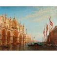 thumbnail image 2 of Félix Ziem 18x15 Gold Ornate Wood Frame and Double Matted Museum Art Print Titled - Place Saint-Marc, Flood of 1863 (After 1863), 2 of 4