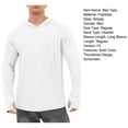 thumbnail image 7 of Mdesiwst Men Hooded Long Sleeve Sunscreen Tops Solid Color Thumbhole Design Slim Fit Ice Silk Sunscreen T-shirt, 7 of 7