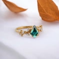 thumbnail image 2 of DBESTSTUDIOS 7X5 MM / 1.5 CT Kite Cut Emerald Wedding Ring Bridal Promise Gift Ring Cubic Zirconia Twig Stacking Ring, 2 of 7