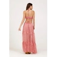 thumbnail image 5 of MISA Los Angeles LA Women's Maxi Dress Dailia Halter Cutout Pink Ruffle Chiffon (Large, Septima Geo (Pink)), 5 of 5