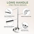 thumbnail image 3 of Fit Meal Prep [2 Pack] Stainless Steel Soup Ladle - One-Piece Sauce Spatula w/Hook Handles, Commercial Grade Serving Spoon, Kitchen Tool for Restaurant or Home Cooking, Mirror Finish, 14.25" Long, 3 of 6