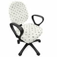 thumbnail image 1 of Geometric Office Chair Slipcover, Abstract Modern Design with Hexagons with Circles Rounds Geometrical Art, Protective Stretch Decorative Fabric Cover, Standard Size, Black and White, by Ambesonne, 1 of 5