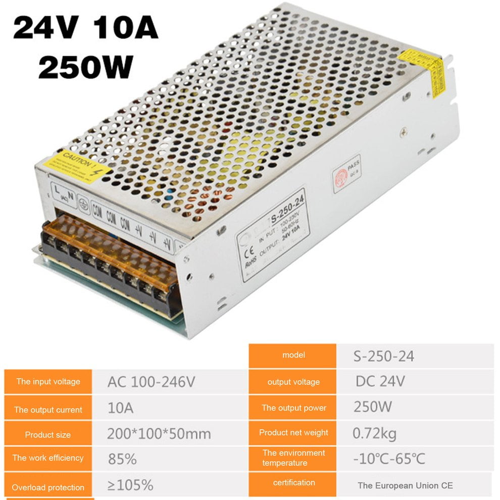 Switching Power Supply DC24V 1A 2A 2.5A 3A 4.5A 5A 6.5A 8.3A 10A 12.5A